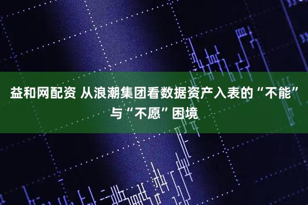 益和网配资 从浪潮集团看数据资产入表的“不能”与“不愿”困境