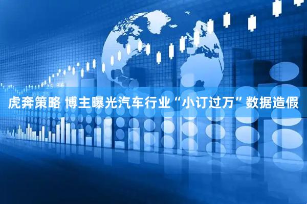 虎奔策略 博主曝光汽车行业“小订过万”数据造假